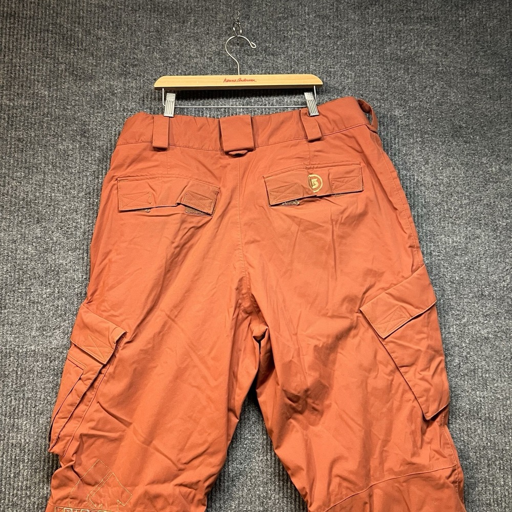 Burton Snow Pants Mens XL Orange Mesh Lined Insulated Waterproof Pockets - Picture 11 of 12